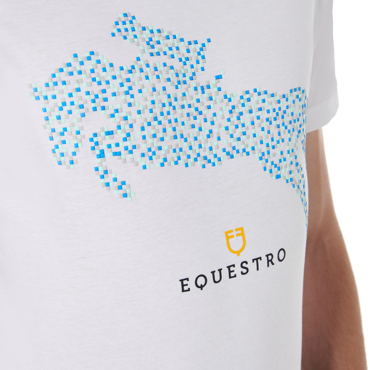 Katoenen T-shirt Equestro voor heren slim fit met Jump-print Katoenen T-shirt Equestro voor heren slim fit met Jump-print