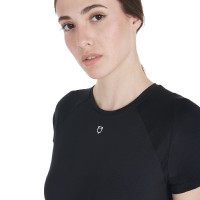 Dames slim fit trainingsshirt techniek Equestro Zwart Dames slim fit trainingsshirt techniek Equestro Zwart
