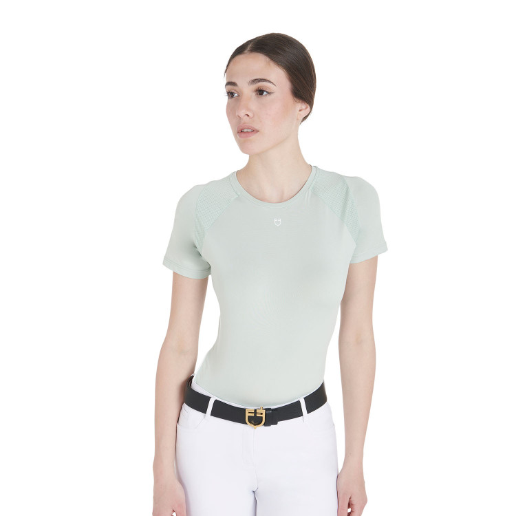 Dames slim fit trainingsshirt techniek Equestro