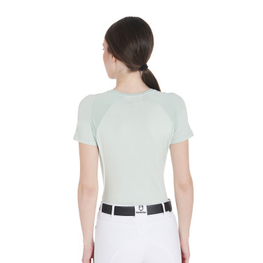 Dames slim fit trainingsshirt techniek Equestro Lichtgroen