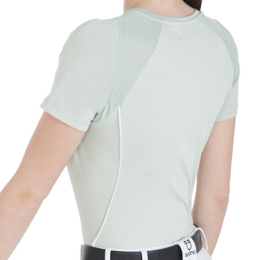 Dames slim fit trainingsshirt techniek Equestro Lichtgroen