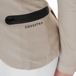 Wedstrijdjas drie knopen meisjes in mesh Equestro Oxfordbruin Roze Wedstrijdjas drie knopen meisjes in mesh Equestro Oxfordbruin Roze