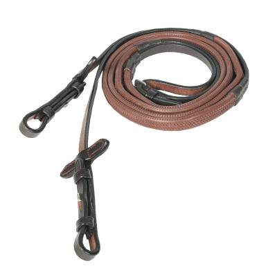 Rênes caoutchouc Fine Prise Horze Marron foncé