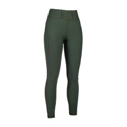 Legging HKM Jil High Waist met siliconen kniestukken Olijfgroen
