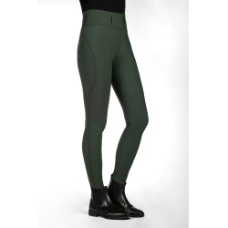 Legging HKM Jil High Waist met siliconen kniestukken Olijfgroen