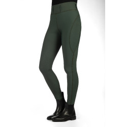 Legging HKM Jil High Waist met siliconen kniestukken Olijfgroen
