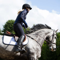 Zadeldek veelzijdig Horze River Wit / donkerblauw