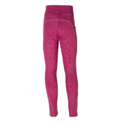 Legging HKM Polly full grip 1/1 en siliconen Magenta Roze