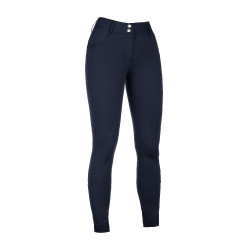 Broek HKM Ari middelhoge taille met siliconen kniestukken Donkerblauw