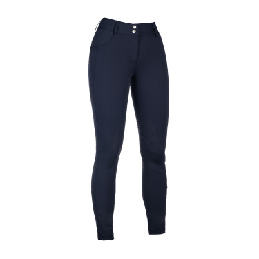 Broek HKM Ari middelhoge taille met siliconen kniestukken Donkerblauw