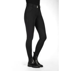 Broek HKM Ari middelhoge taille met siliconen kniestukken Zwart Broek HKM Ari middelhoge taille met siliconen kniestukken Zwart