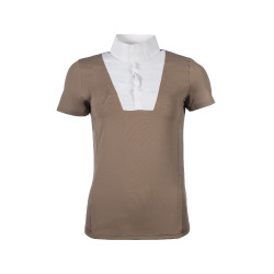 Wedstrijdpolo HKM Virginia korte mouwen Taupe Bruin