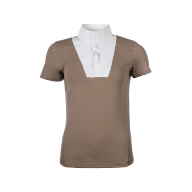 Wedstrijdpolo HKM Virginia korte mouwen Taupe Bruin