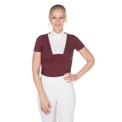Polo de concours HKM Virginia manches courtes Bordeaux