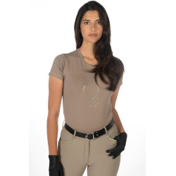 T-Shirt Lauria Garrelli Livigno Paardenhoofd Taupe Bruin