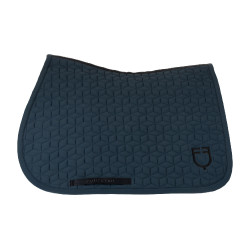 Springzadeldek met kubusvormige doorgestikte stof van Equestro Marine Marineblauw
