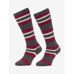 Sokken LeMieux Sabrina Stripe Fluffies Gloed Bordeaux