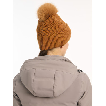 Bonnet LeMieux Lila met pompon Gember Bruin
