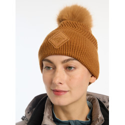 Bonnet LeMieux Lila met pompon Gember Bruin