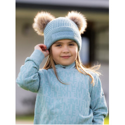 Bonnet Mini LeMieux Clara gebreid Gletsjer Blauw