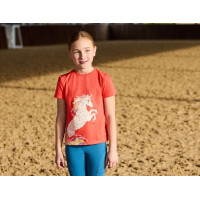 Kinder T-shirt Dublin Tilly Koraalkleurige regenboogpaard Oranje Kinder T-shirt Dublin Tilly Koraalkleurige regenboogpaard Oranje