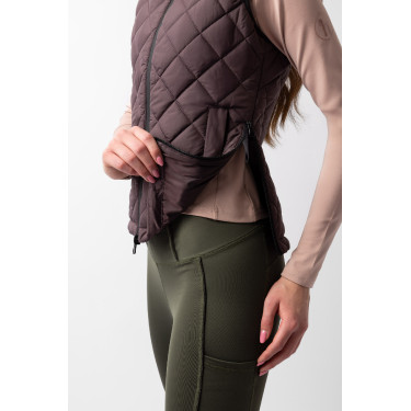 Mouwloze damesbodywarmer Horze Jeune Cavalier Naia Bruine botervet