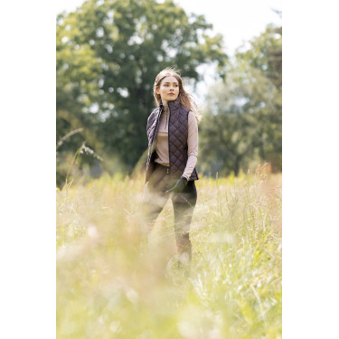 Mouwloze damesbodywarmer Horze Jeune Cavalier Naia Bruine botervet