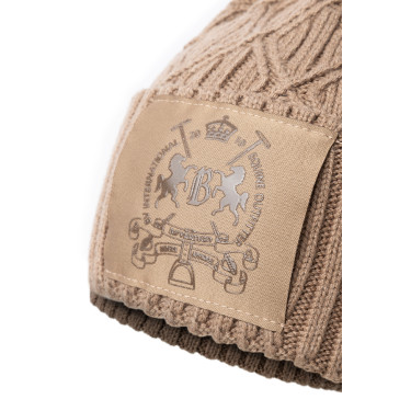 Gebreide muts B Vertigo Faye Bruin modder Beige
