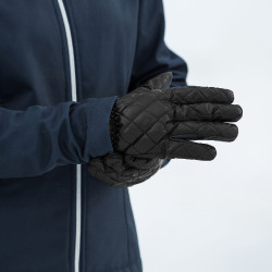 Gebreide winterhandschoenen met stiksels Horze Zwart