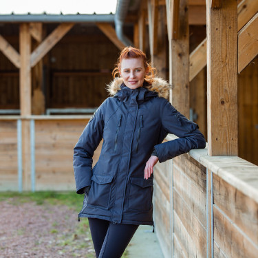 Lange parka Brooke Horze dames Donker marineblauw Lange parka Brooke Horze dames Donker marineblauw