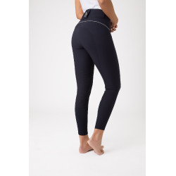 Hoge taille broek met siliconen kniestukken Aubrey Horze dames Donker marineblauw Hoge taille broek met siliconen kniestukken Aubrey Horze dames Donker marineblauw