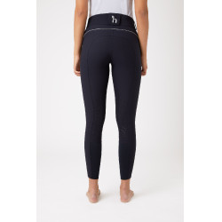 Hoge taille broek met siliconen kniestukken Aubrey Horze dames Donker marineblauw Hoge taille broek met siliconen kniestukken Aubrey Horze dames Donker marineblauw