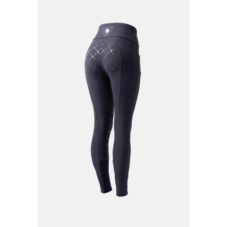 Broek met siliconen lederen zitvlak Désirée en hoge taille dames Horze Broek met siliconen lederen zitvlak Désirée en hoge taille dames Horze