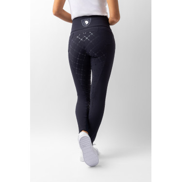 Broek met siliconen lederen zitvlak Désirée en hoge taille dames Horze Broek met siliconen lederen zitvlak Désirée en hoge taille dames Horze