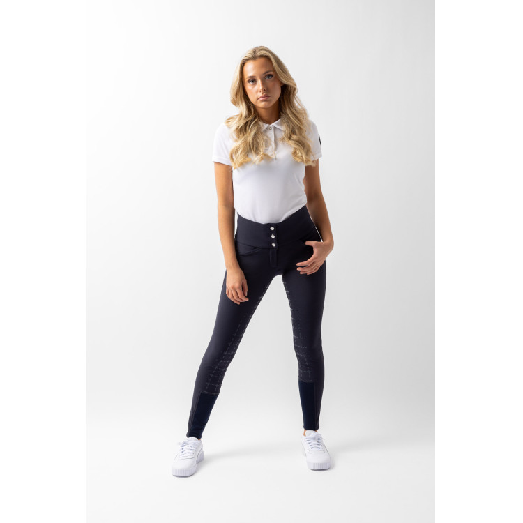 Broek met siliconen lederen zitvlak Désirée en hoge taille dames Horze Broek met siliconen lederen zitvlak Désirée en hoge taille dames Horze