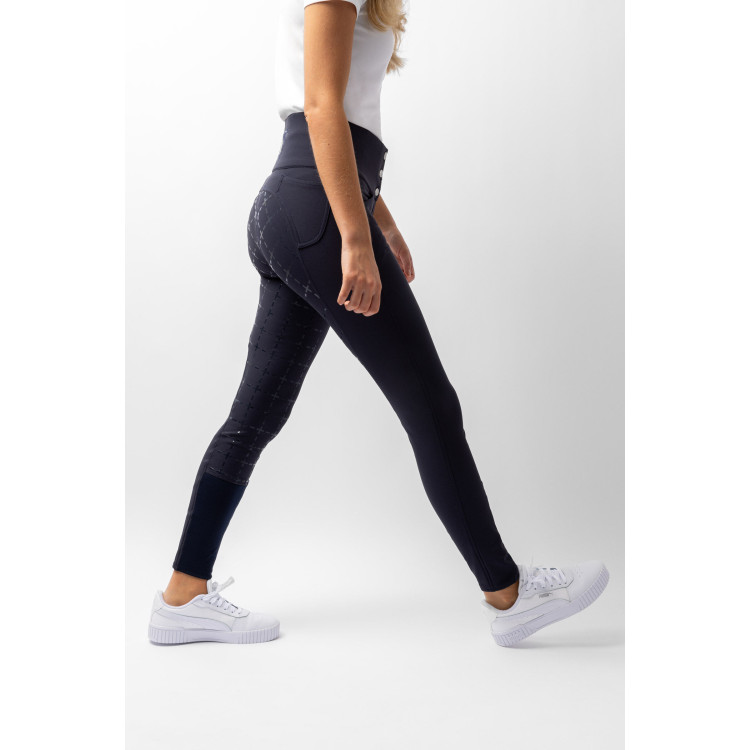 Broek met siliconen lederen zitvlak Désirée en hoge taille dames Horze Broek met siliconen lederen zitvlak Désirée en hoge taille dames Horze