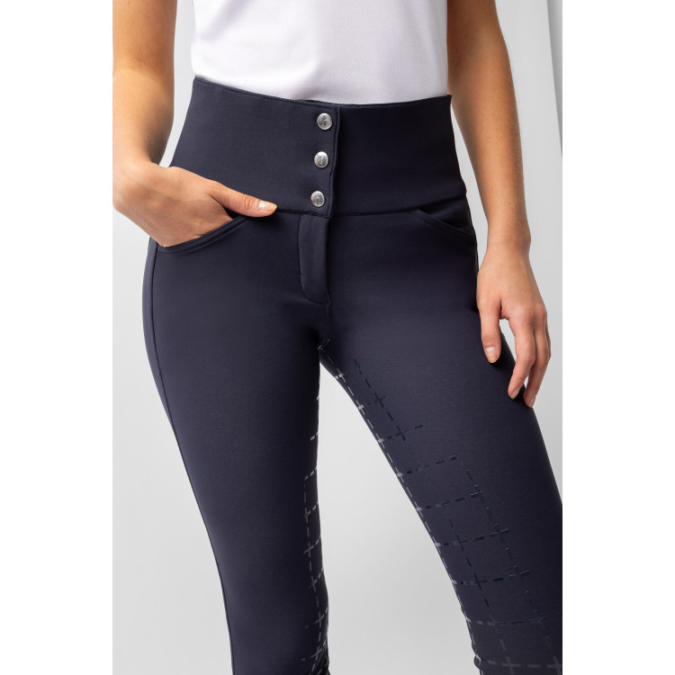 Broek met siliconen lederen zitvlak Désirée en hoge taille dames Horze Broek met siliconen lederen zitvlak Désirée en hoge taille dames Horze