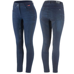 Paardrijbroek jeans met volledig siliconen zitvlak Elle dames B Vertigo Donkerblauw Paardrijbroek jeans met volledig siliconen zitvlak Elle dames B Vertigo Donkerblauw
