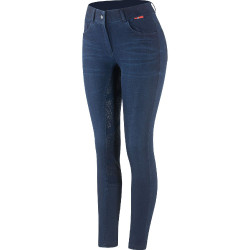 Paardrijbroek jeans met volledig siliconen zitvlak Elle dames B Vertigo Donkerblauw Paardrijbroek jeans met volledig siliconen zitvlak Elle dames B Vertigo Donkerblauw