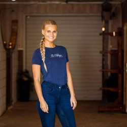 Paardrijbroek jeans met volledig siliconen zitvlak Elle dames B Vertigo Donkerblauw Paardrijbroek jeans met volledig siliconen zitvlak Elle dames B Vertigo Donkerblauw