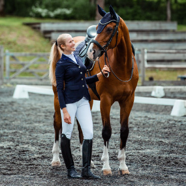 Wedstrijdjas met mesh Gabrielle dames B Vertigo Donker marineblauw Wedstrijdjas met mesh Gabrielle dames B Vertigo Donker marineblauw