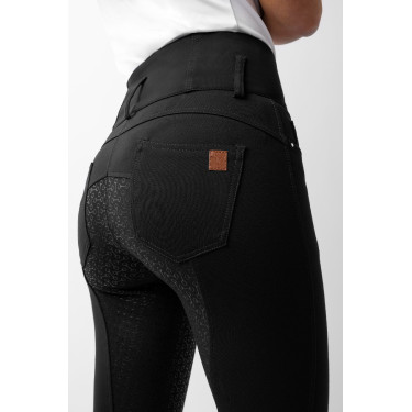 Paardrijbroek met hoge taille Tara siliconen full grip dames Horze Zwart Paardrijbroek met hoge taille Tara siliconen full grip dames Horze Zwart