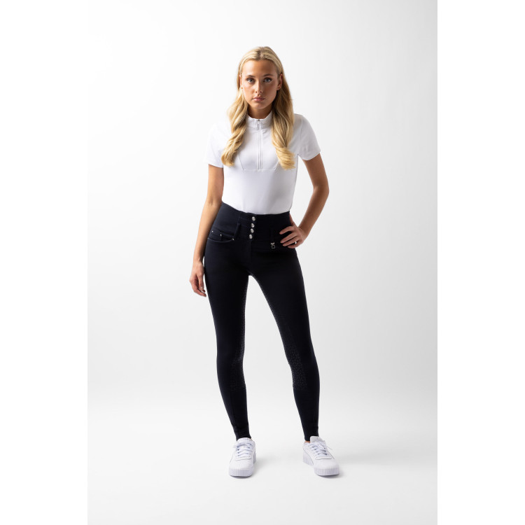 Paardrijbroek met hoge taille Tara siliconen full grip dames Horze Paardrijbroek met hoge taille Tara siliconen full grip dames Horze