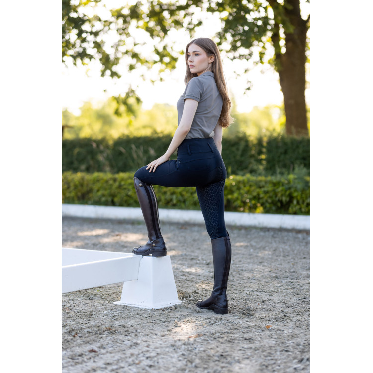Paardrijbroek met hoge taille Tara siliconen full grip dames Horze Paardrijbroek met hoge taille Tara siliconen full grip dames Horze