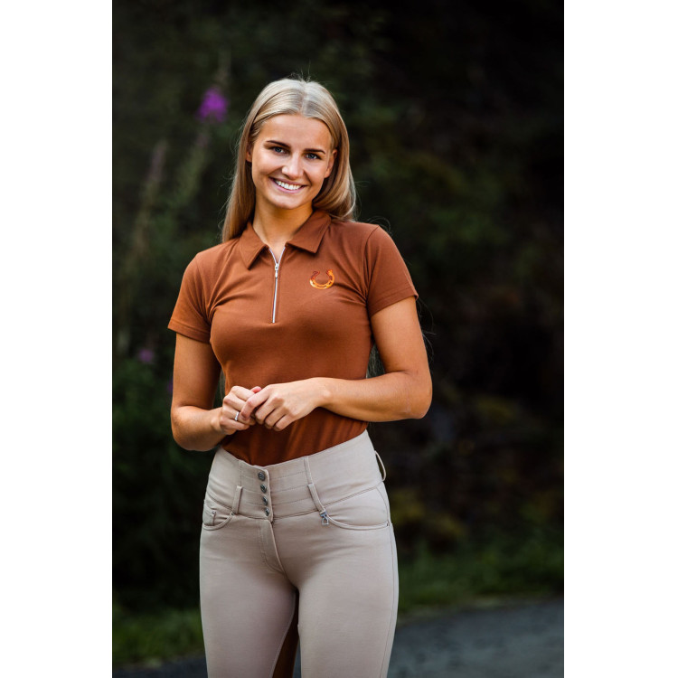 Polo Amy stretchkatoen korte mouwen dames Horze Polo Amy stretchkatoen korte mouwen dames Horze
