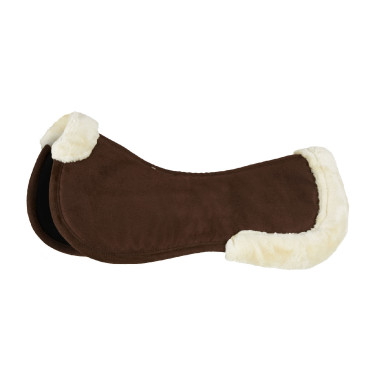 Geheugenschuim zadeldek met imitatiebont Horze Bruin