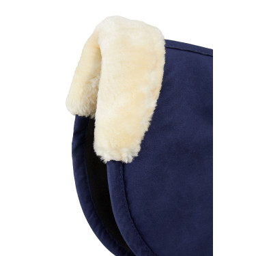Geheugenschuim zadeldek met imitatiebont Horze Donkerblauw Geheugenschuim zadeldek met imitatiebont Horze Donkerblauw