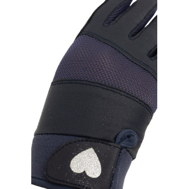 Kindergloves Horze met glinsterende hartjesprint Kindergloves Horze met glinsterende hartjesprint