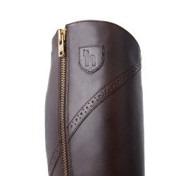 Leren gevoerde laarzen Horze Aspen dames Donkerbruin