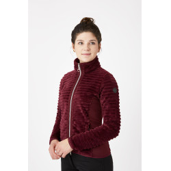 Gestreepte fleece paardrijjas Horze Della dames Port Royale Bordeaux
